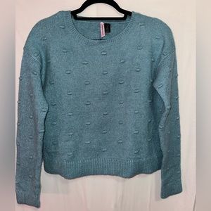 Love By Design Blue Crewneck sweater w/ 3D accents Size S